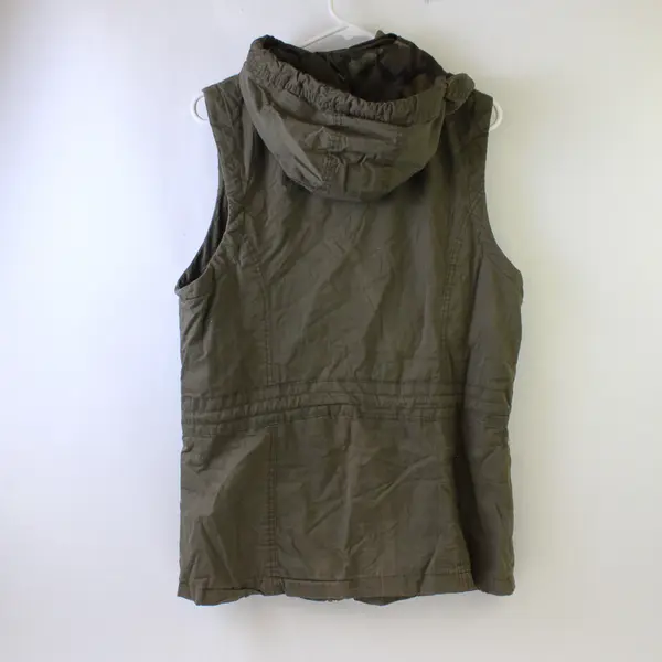 YMI Collection Army Green Vest Removable Hood Women's XL
