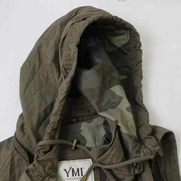 YMI Collection Army Green Vest Removable Hood Women's XL