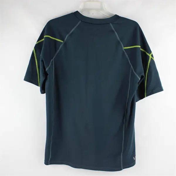 Speedo Blue & Green Short Sleeve Activewear T-Shirt 100% Polyester Men's Size L