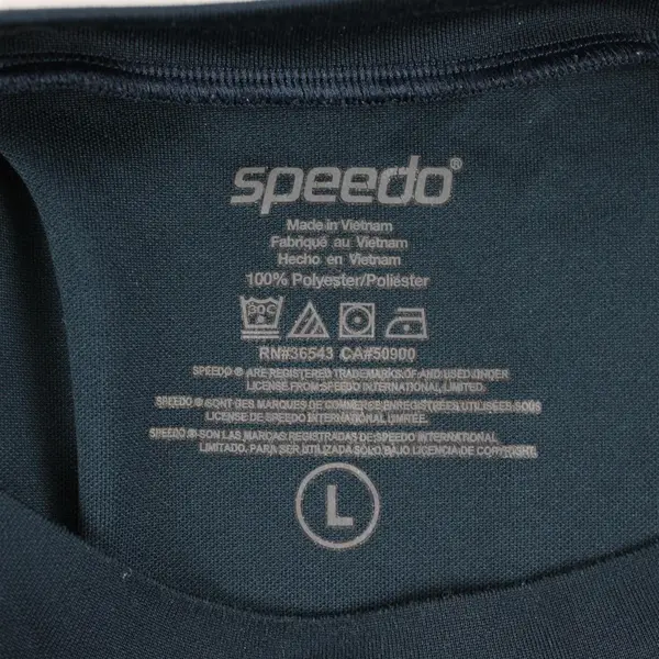 Speedo Blue & Green Short Sleeve Activewear T-Shirt 100% Polyester Men's Size L