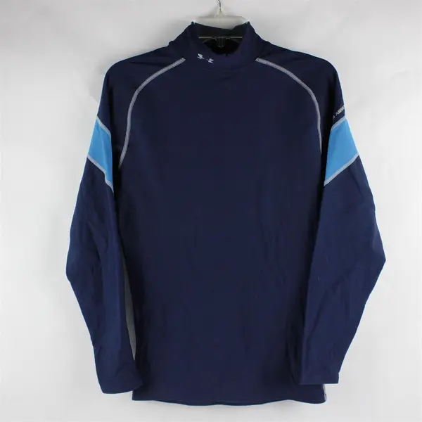 Under Armour Blue Long Sleeve Mock Neck Activewear T-Shirt Top Men's Size L