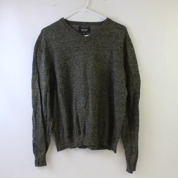 Nordstrom Green Cotton Cashmere Blend V-Neck Sweater Men's Medium