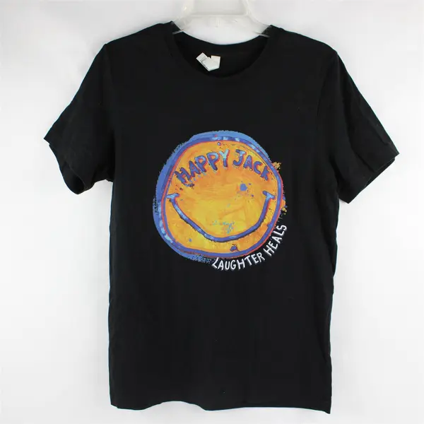 Canvas Happy Jack Printed Black Short Sleeve T-Shirt 100% Cotton Men's Size M