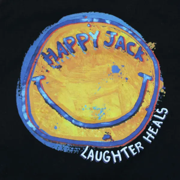 Canvas Happy Jack Printed Black Short Sleeve T-Shirt 100% Cotton Men's Size M