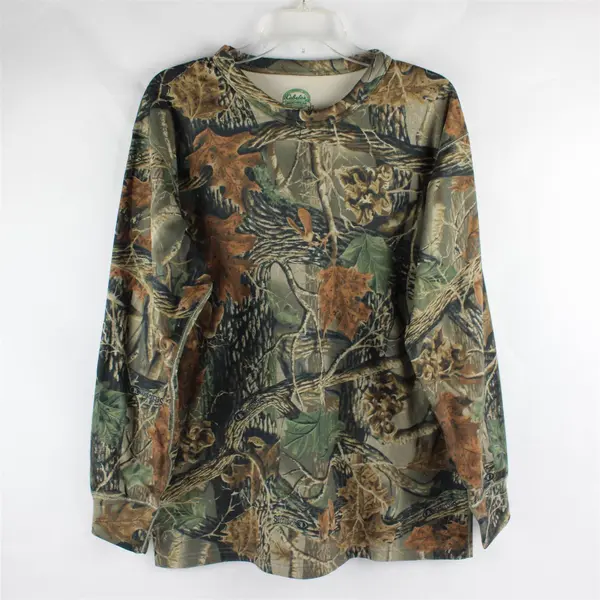 Cabela's Under Shirt Seclusion 3D Green Camo Print Long Sleeve T-Shirt Men's L