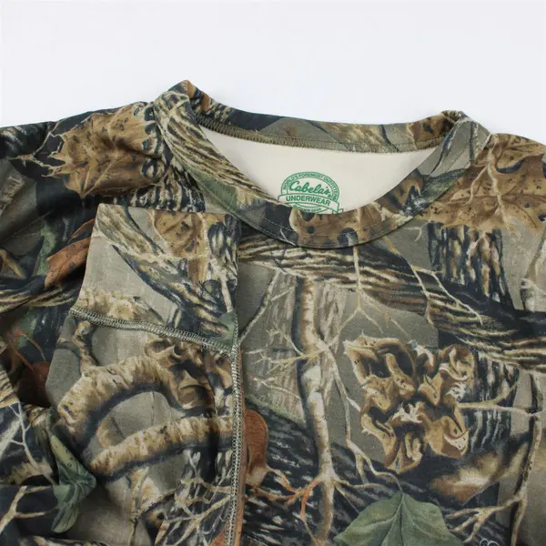 Cabela's Under Shirt Seclusion 3D Green Camo Print Long Sleeve T-Shirt Men's L