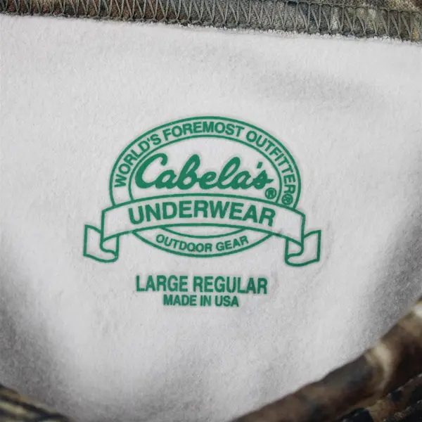 Cabela's Under Shirt Seclusion 3D Green Camo Print Long Sleeve T-Shirt Men's L