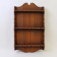Wooden Wall Hanging Spoon Rack Holds 18 Spoons Rustic Display