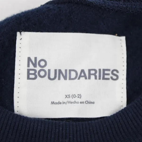 No Boundaries Flower Market Embroidered Blue Sweatshirt Women's Size XS (0-2)