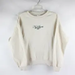 H & M NYC Sports 1991 Embroidered Cream Long Sleeve Sweatshirt Women's Size S