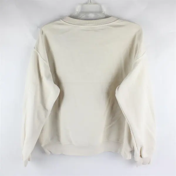H & M NYC Sports 1991 Embroidered Cream Long Sleeve Sweatshirt Women's Size S