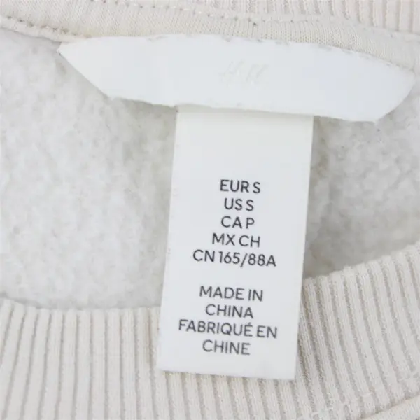 H & M NYC Sports 1991 Embroidered Cream Long Sleeve Sweatshirt Women's Size S