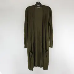 Joseph A. Army Green Long Open-Front Cardigan Women's Medium