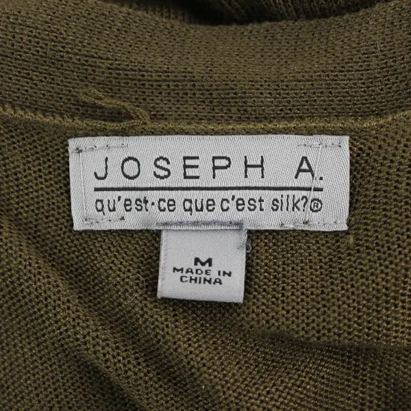 Joseph A. Army Green Long Open-Front Cardigan Women's Medium
