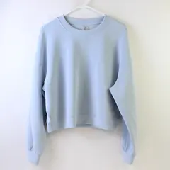 As Revival Brand Solid Light Blue Color Long Sleeve Sweatshirt Women's Size M