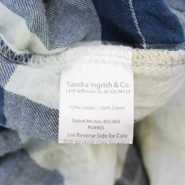 Sandra Ingrish Blue and Yellow Plaid Long-Sleeved Button-Up Women's Large
