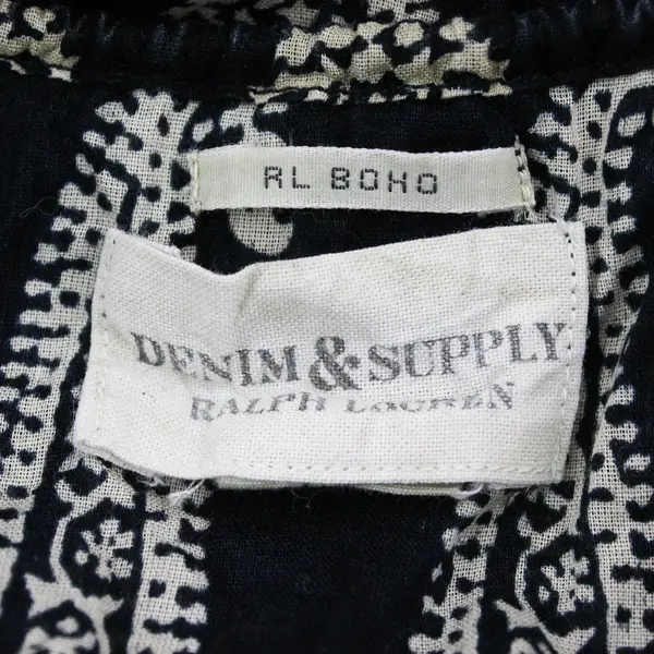 Denim & Supply by Ralph Lauren Sheer Black & Beige Paisley Top Women's Large