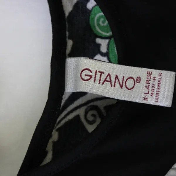 Gitano Black/White/Green Geometric Pattern Sleeveless Blouse Women's Size XL