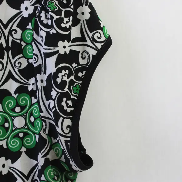 Gitano Black/White/Green Geometric Pattern Sleeveless Blouse Women's Size XL