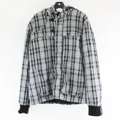 Penn-Rich Gray and Blue Plaid Hooded Zip-Up Jacket Women's XL