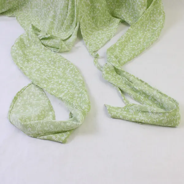 Lush Green/White Floral Short Sleeve Wrap Blouse 100% Polyester Women's Size 3X