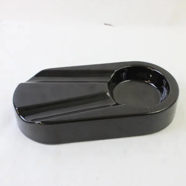 Gesty Trading Co Ceramic Cigar Ashtray Glossy Black Finish 