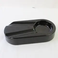Gesty Trading Co Ceramic Cigar Ashtray Glossy Black Finish 