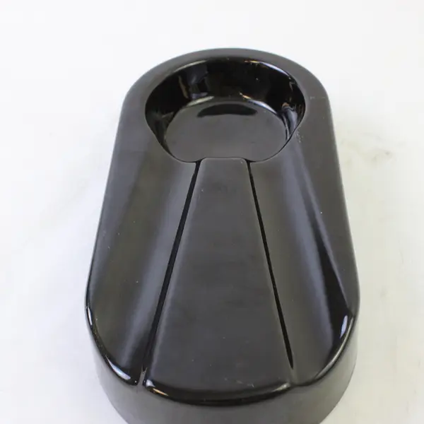 Gesty Trading Co Ceramic Cigar Ashtray Glossy Black Finish 