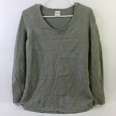 Nic + Zoe Olive Green Long Sleeve Woven Sweater Top Women's Size S