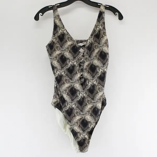 Bleu Rod Beattie Snakeskin Print One-Piece Swimsuit Women's Size 10