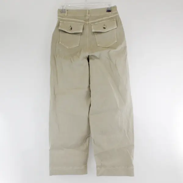 Spanx Beige High-Rise Straight-Leg Pants Women's Medium