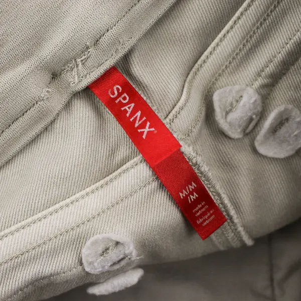Spanx Beige High-Rise Straight-Leg Pants Women's Medium