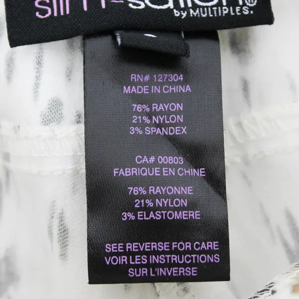 Slim-Sation by Multiples Cheetah Print Tapered Leg Pull-On Pants Women's Size 8