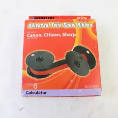 Universal Twin Spool Ribbon #11216 Porelon Black/Red 3-Count Open Box