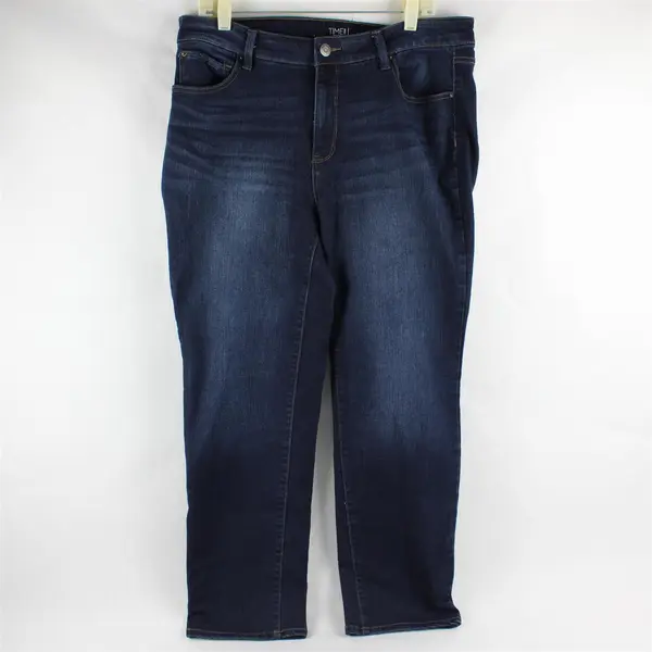 Time And Tru Dark Wash Straight-Leg Jeans Women's Size 16