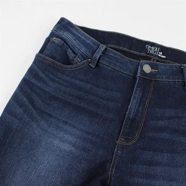 Time And Tru Dark Wash Straight-Leg Jeans Women's Size 16