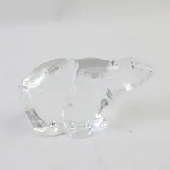 Hadeland Glasverk Norway Crystal Polar Bear Figurine Paperweight 5" Vintage