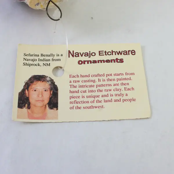 New Navajo Etchware Ornament Hand-Etched Native American Pottery Collectible