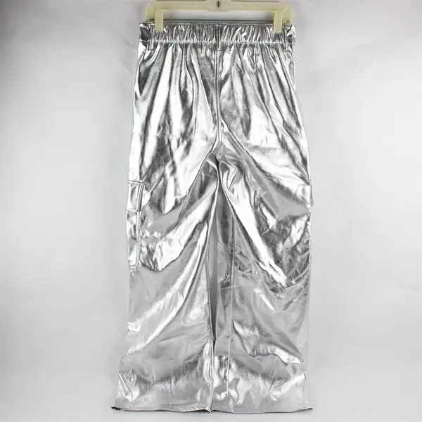 No Boundaries Silver Metallic Wide-Leg Cargo Pants Women's Small 4-6 Costume