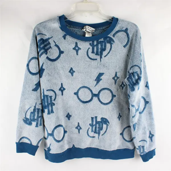 Wizarding World Harry Potter Fuzzy Blue Pullover Women's Small