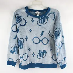 Wizarding World Harry Potter Fuzzy Blue Pullover Women's Small