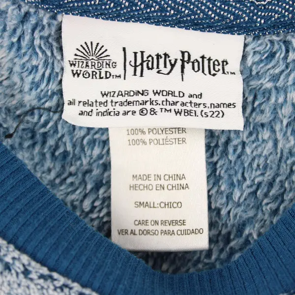 Wizarding World Harry Potter Fuzzy Blue Pullover Women's Small