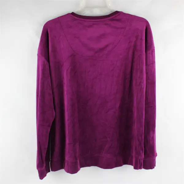 Nautica Plum Purple Fuzzy Long-Sleeved Pajama Top Women's Medium