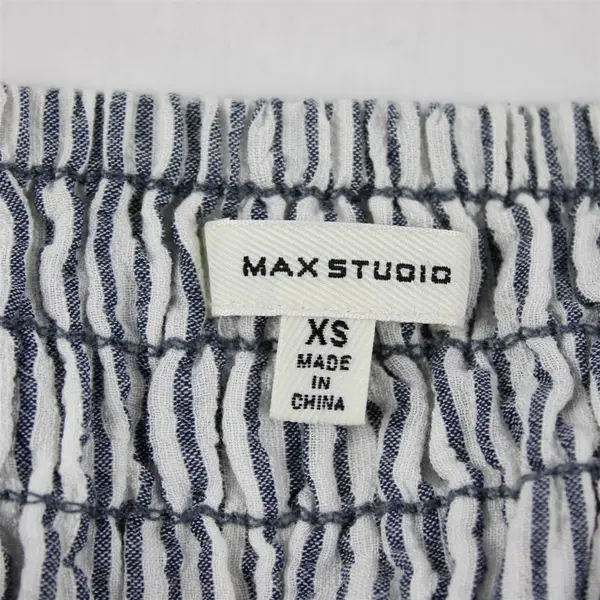 Max Studio Gray and White Striped Smocked Tiered Maxi Skirt Women's XS