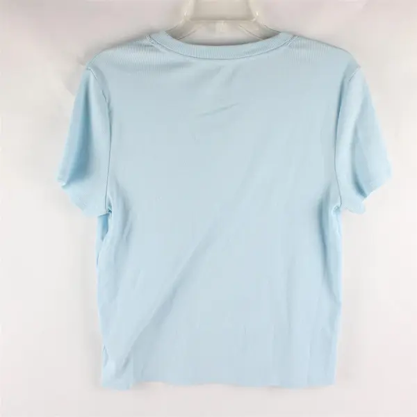 No Boundaries Ribbed Crewneck T-Shirt Short Sleeves Blue Women's XL 16-18