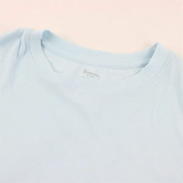 No Boundaries Ribbed Crewneck T-Shirt Short Sleeves Blue Women's XL 16-18