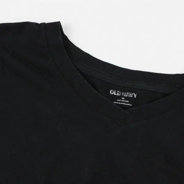 Old Navy Solid Black V-Neck T-Shirt Men's XL
