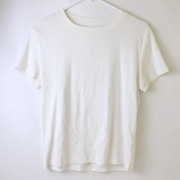 No Boundaries White Ribbed Short-Sleeved T-Shirt Women's Large 12-14