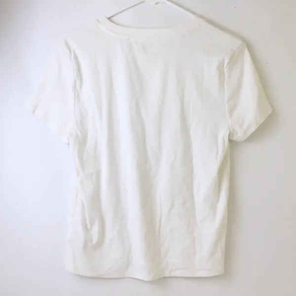 No Boundaries White Ribbed Short-Sleeved T-Shirt Women's Large 12-14