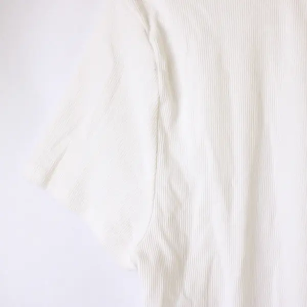 No Boundaries White Ribbed Short-Sleeved T-Shirt Women's Large 12-14